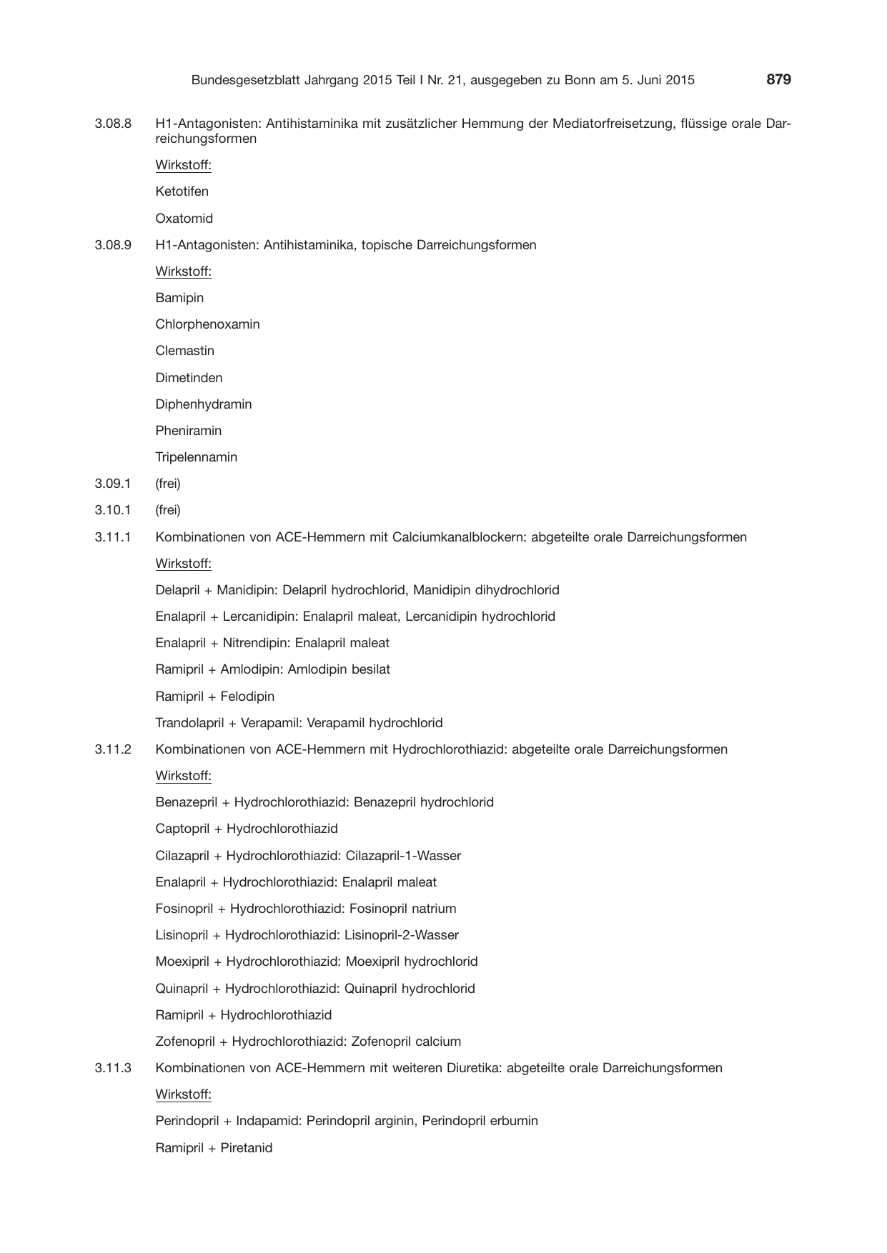 BGBl. 2015, Seite 879 — Originalseite als Abbildung