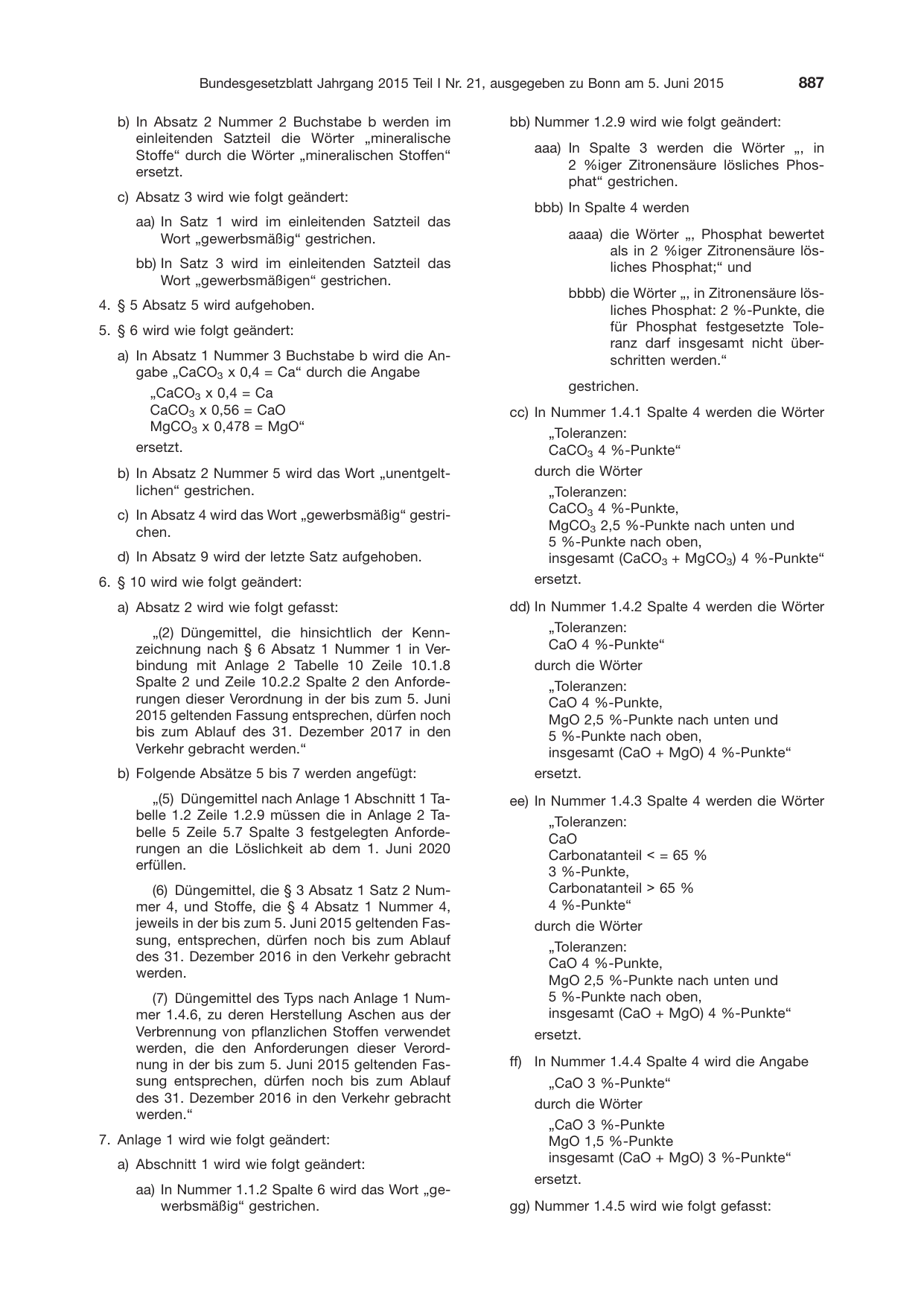 BGBl. 2015, Seite 887 — Originalseite als Abbildung