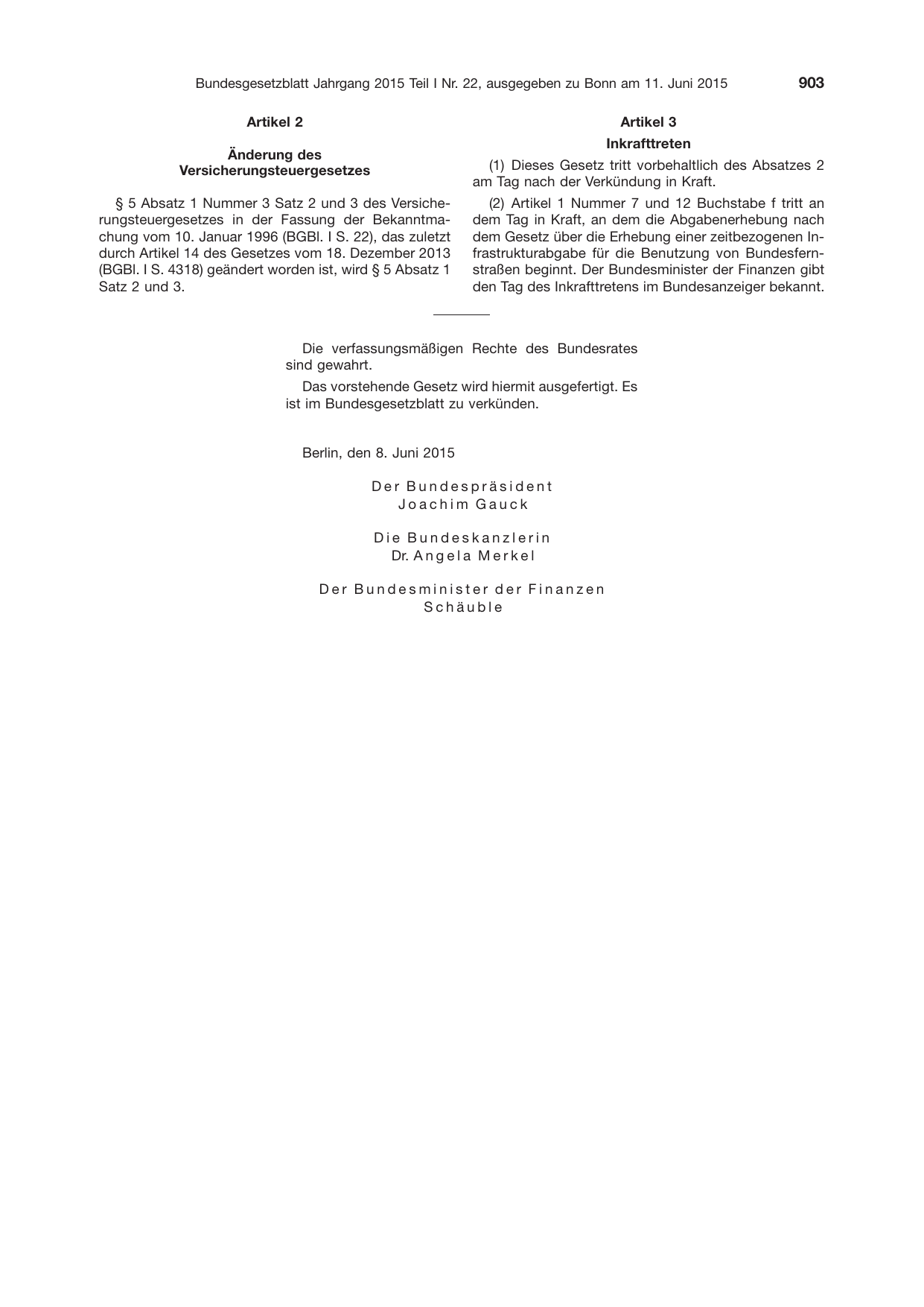 BGBl. 2015, Seite 903 — Originalseite als Abbildung