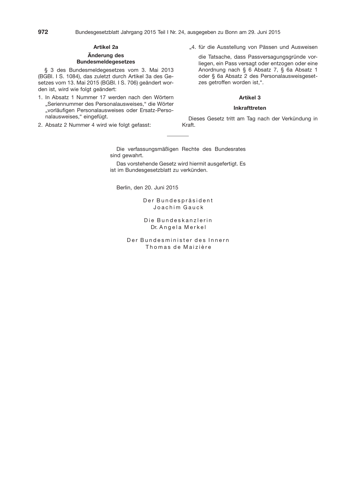 BGBl. 2015, Seite 972 — Originalseite als Abbildung