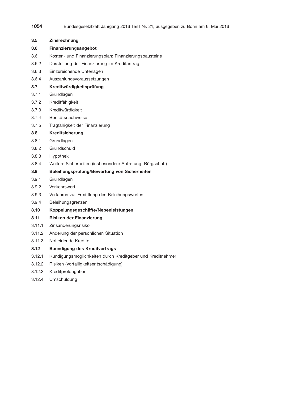 BGBl. 2016, Seite 1054 — Originalseite als Abbildung