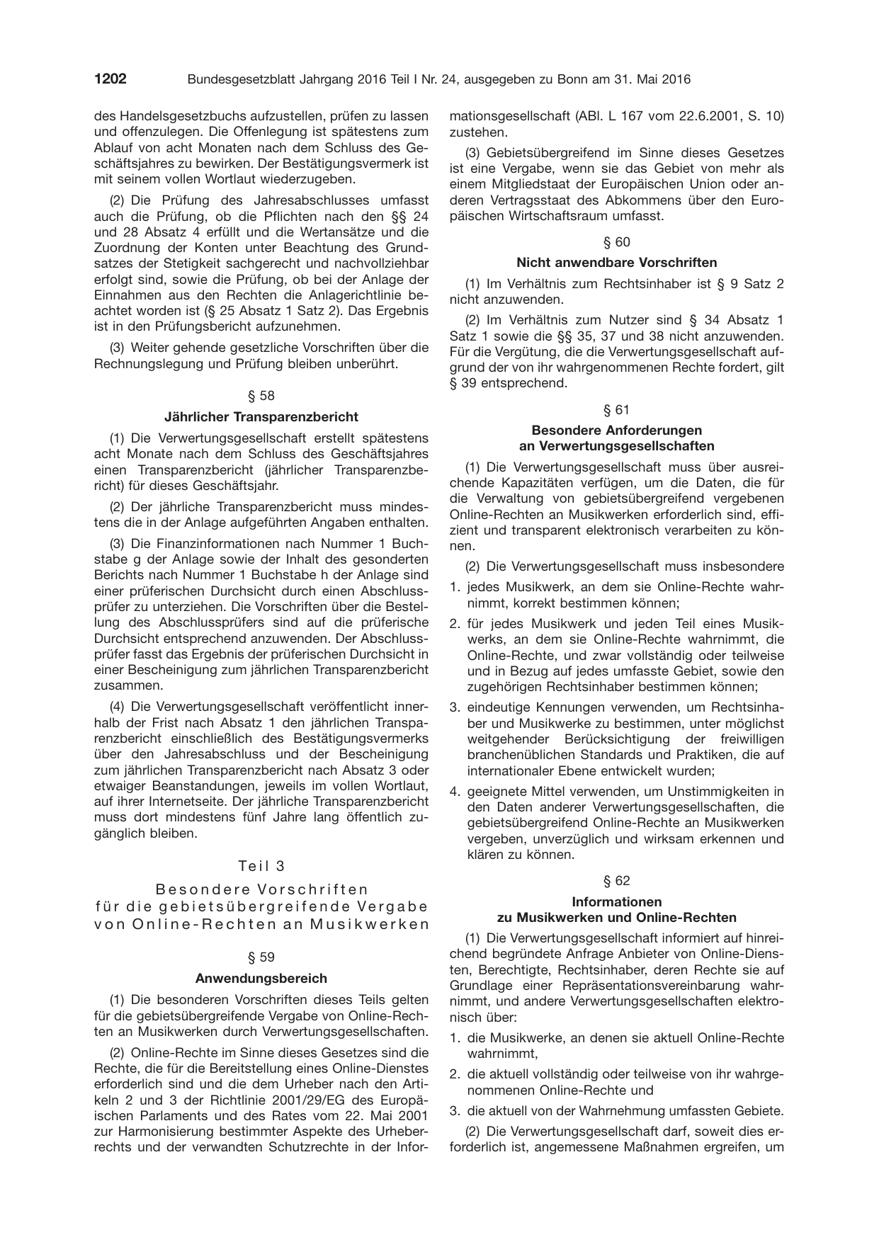 BGBl. 2016, Seite 1202 — Originalseite als Abbildung