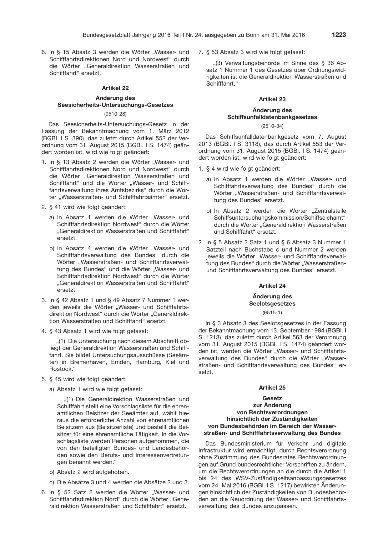 BGBl. 2016, Seite 1223 — Originalseite als Abbildung