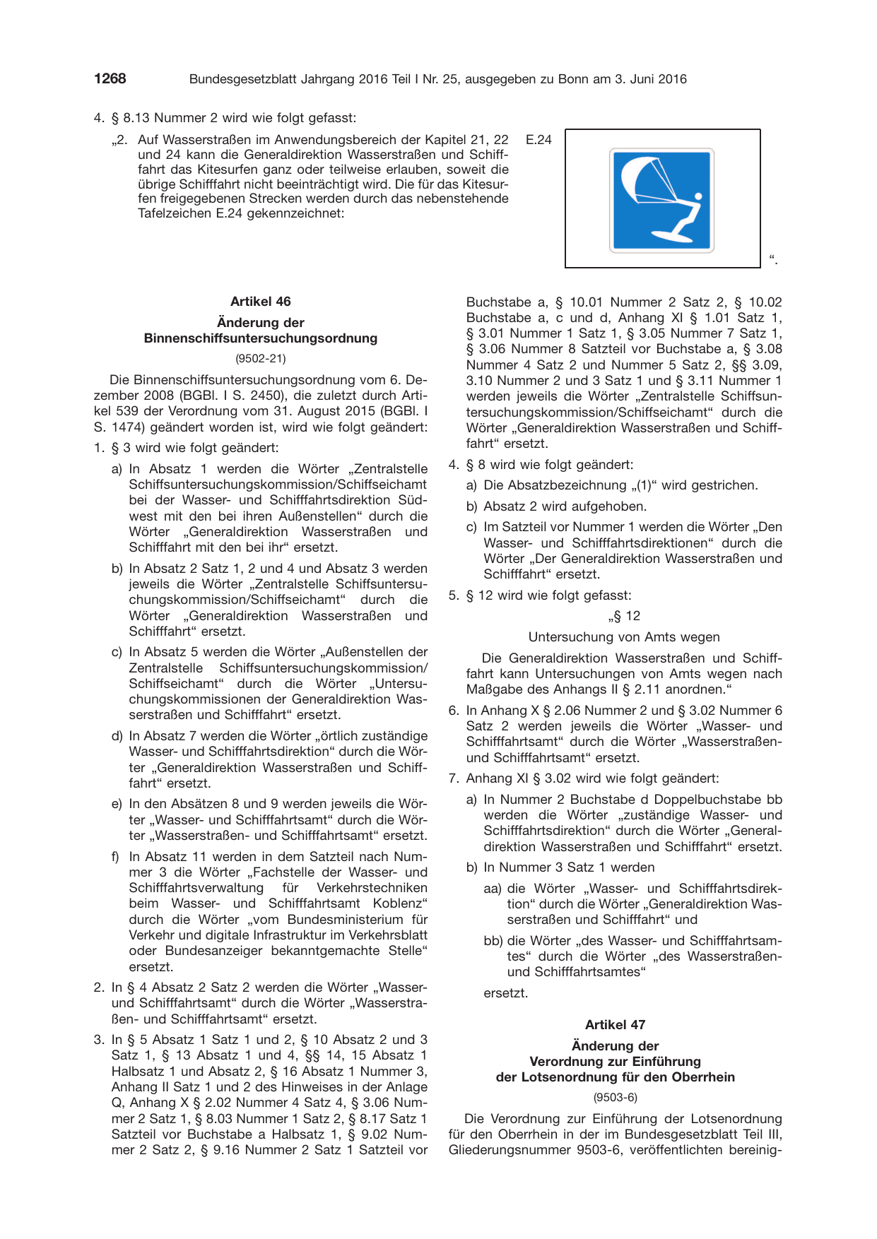 BGBl. 2016, Seite 1268 — Originalseite als Abbildung