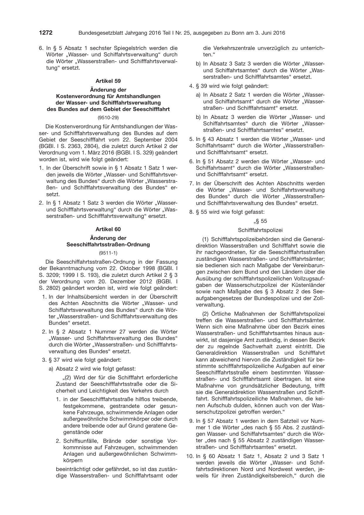 BGBl. 2016, Seite 1272 — Originalseite als Abbildung