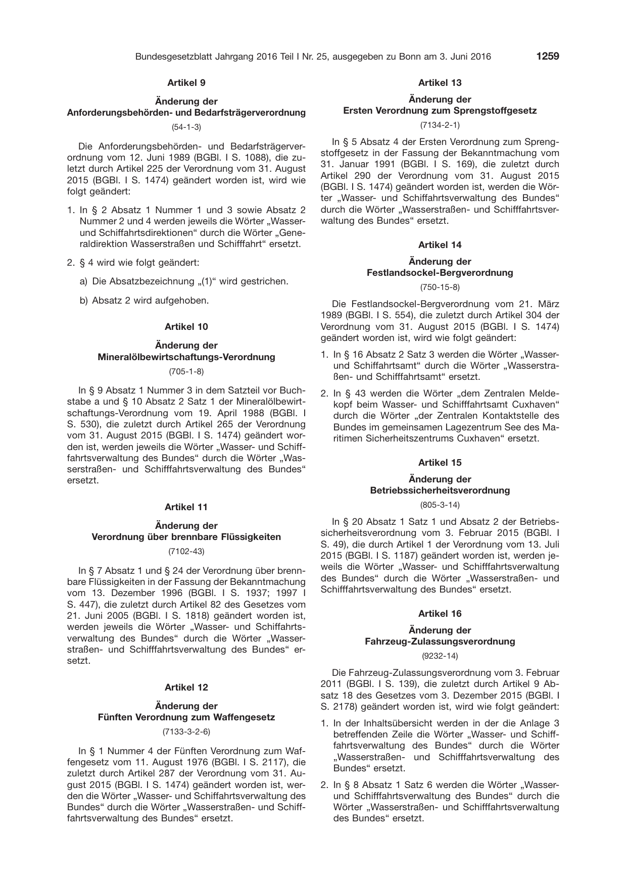 BGBl. 2016, Seite 1259 — Originalseite als Abbildung
