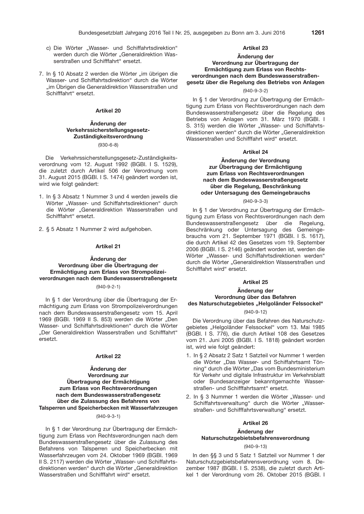 BGBl. 2016, Seite 1261 — Originalseite als Abbildung