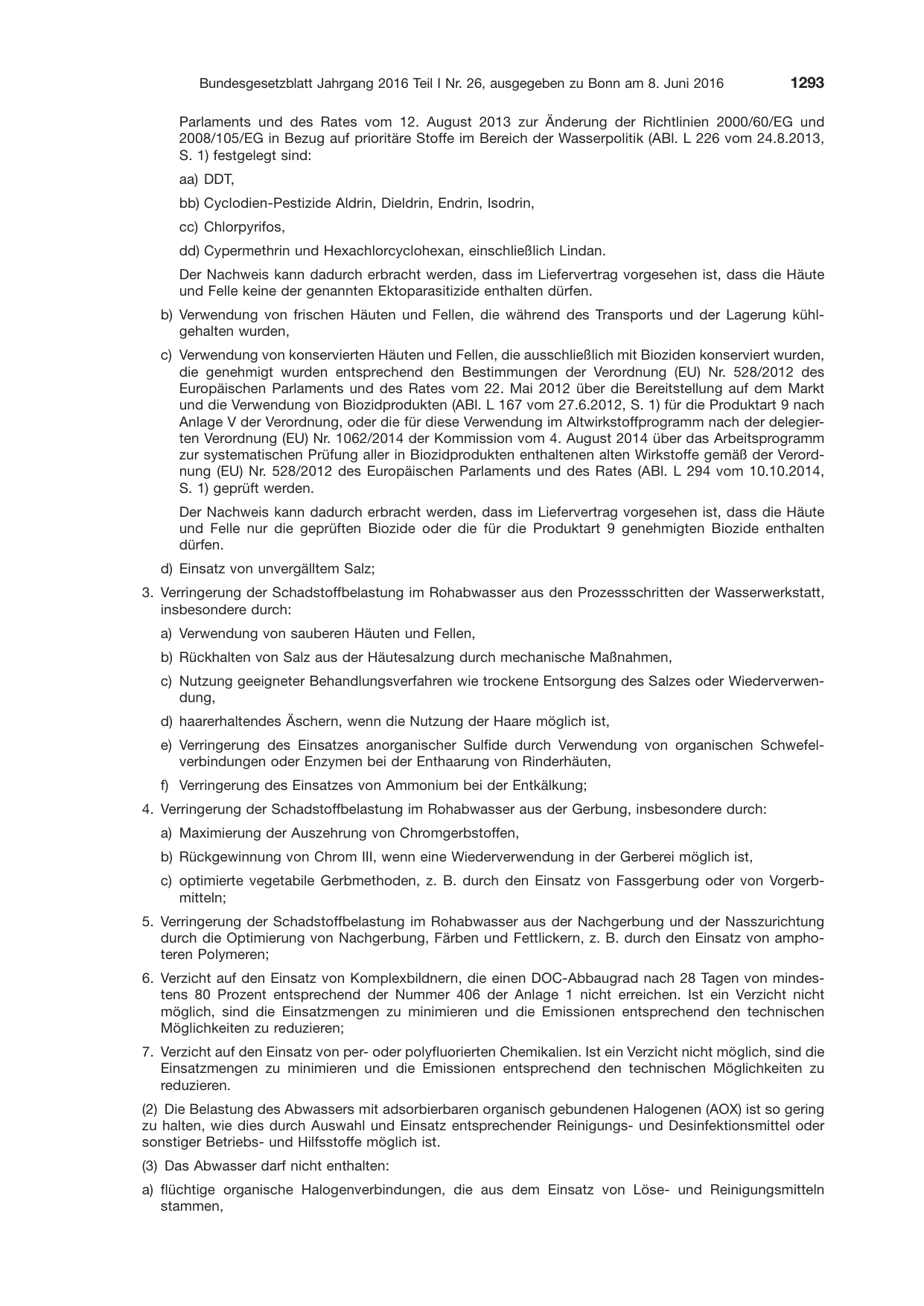 BGBl. 2016, Seite 1293 — Originalseite als Abbildung