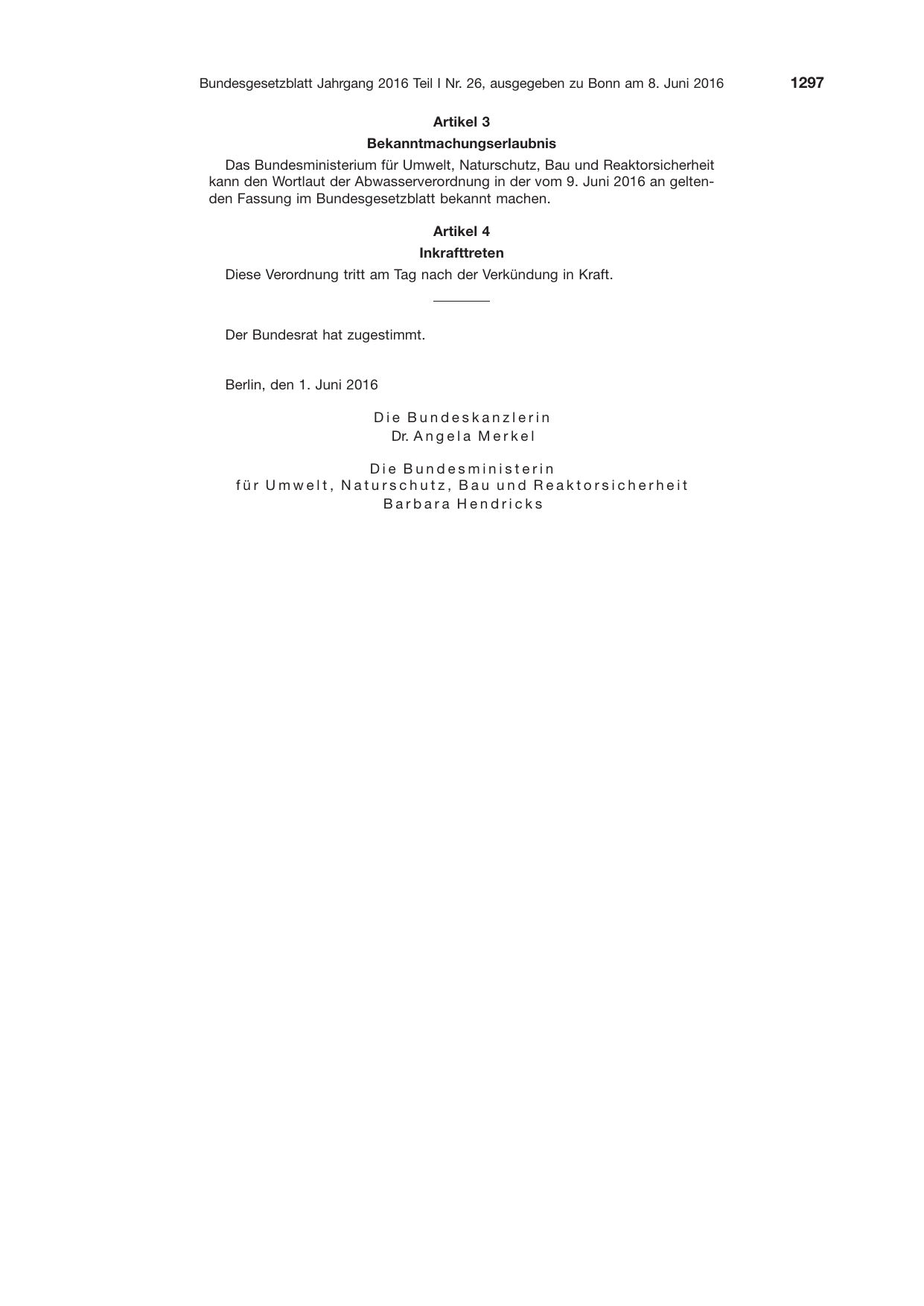 BGBl. 2016, Seite 1297 — Originalseite als Abbildung