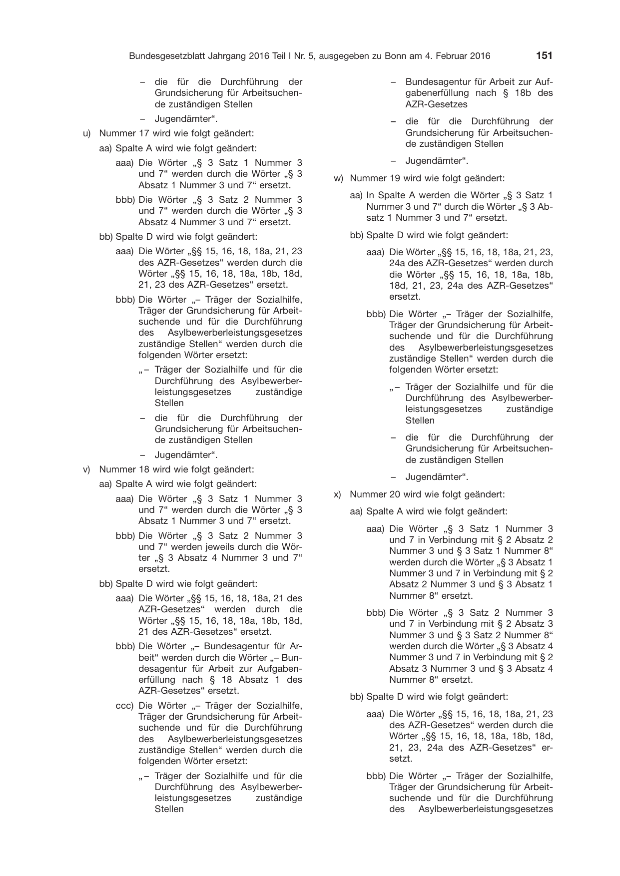 BGBl. 2016, Seite 151 — Originalseite als Abbildung