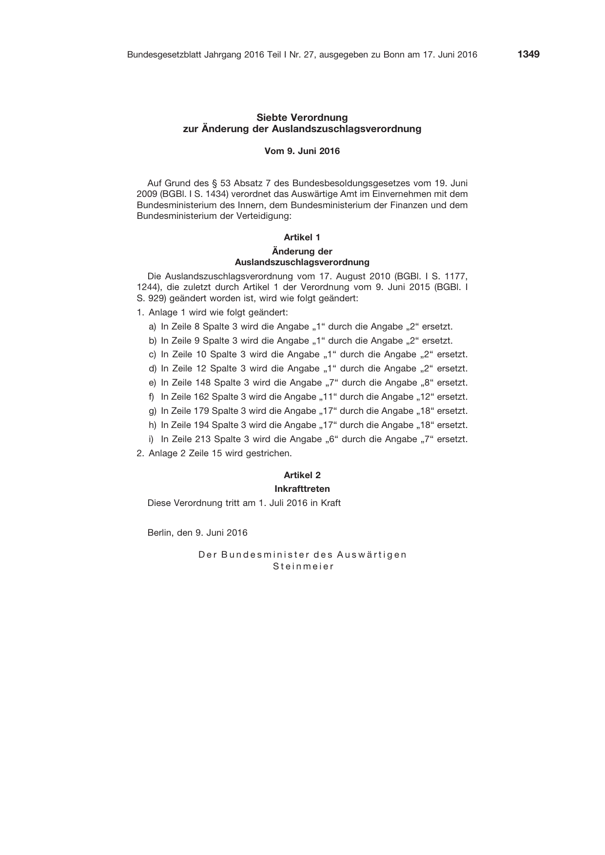 BGBl. 2016, Seite 1349 — Originalseite als Abbildung