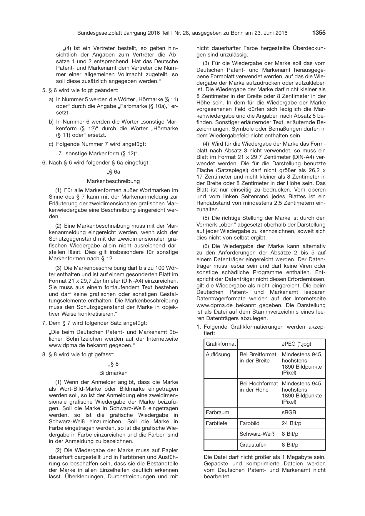 BGBl. 2016, Seite 1355 — Originalseite als Abbildung