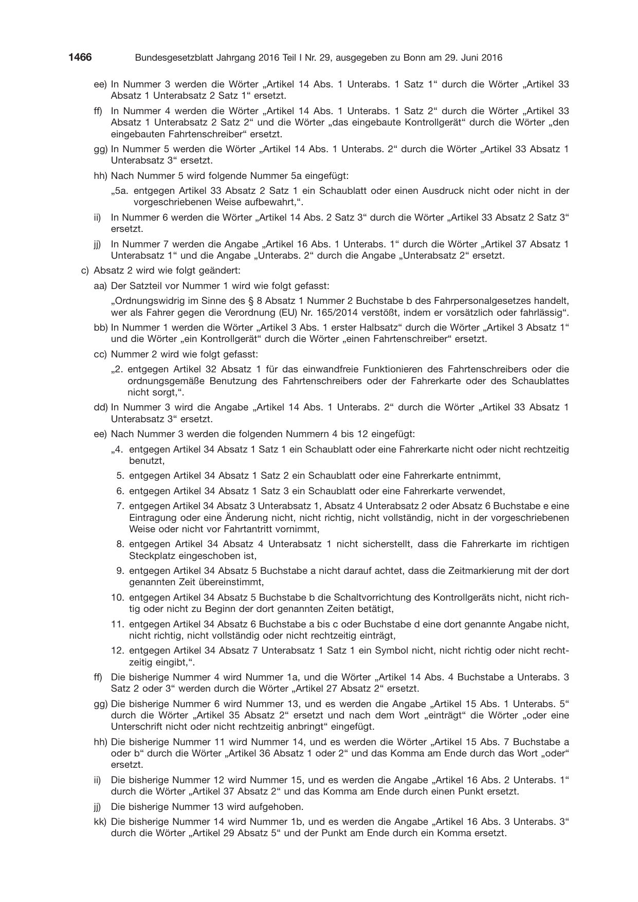 BGBl. 2016, Seite 1466 — Originalseite als Abbildung