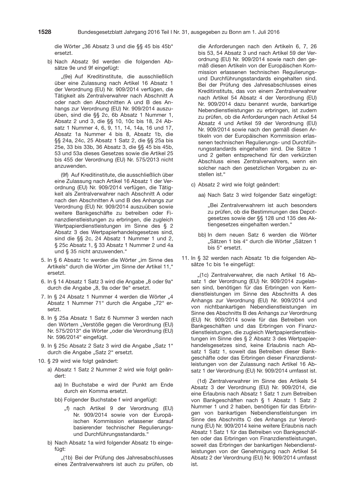 BGBl. 2016, Seite 1528 — Originalseite als Abbildung