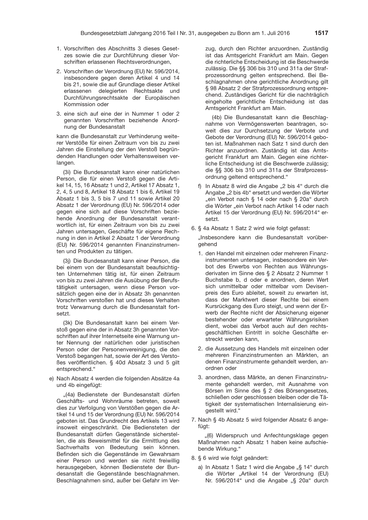 BGBl. 2016, Seite 1517 — Originalseite als Abbildung