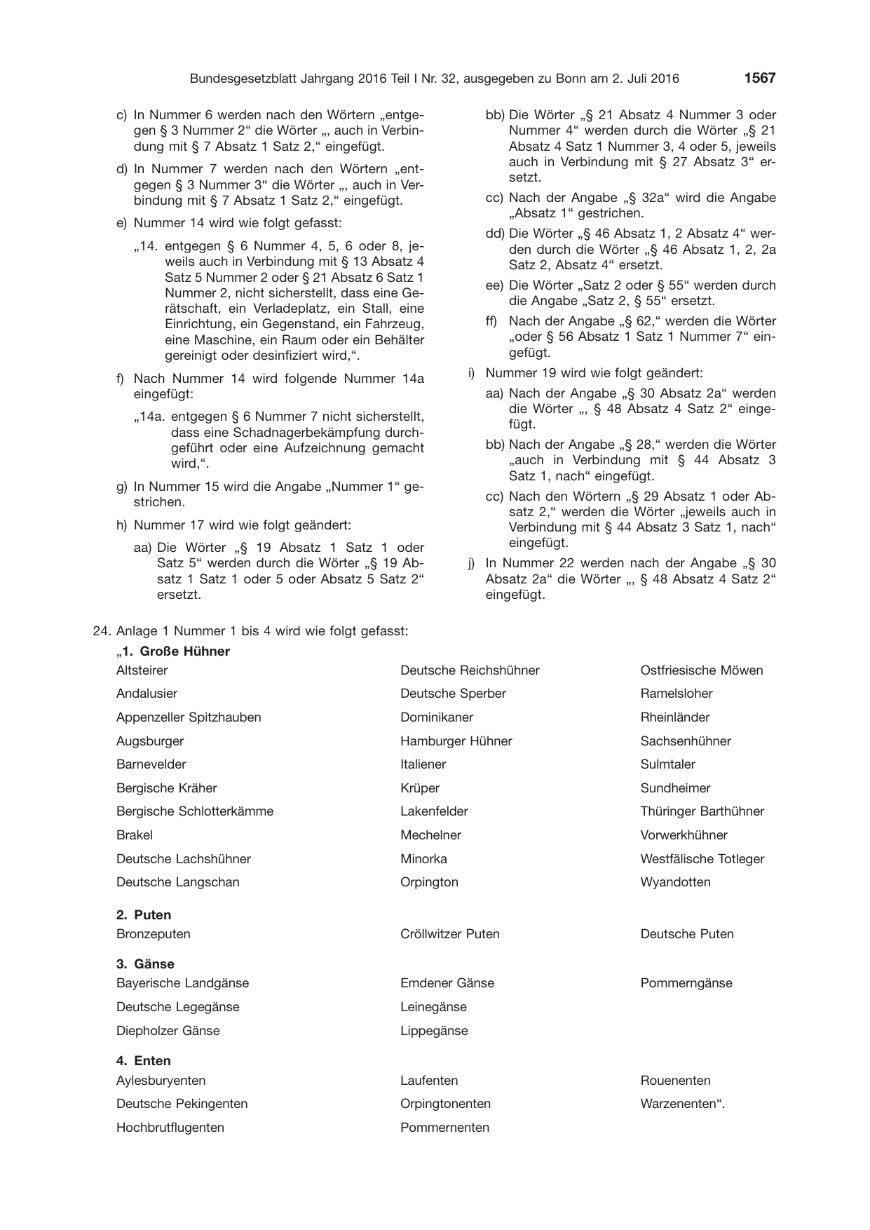 BGBl. 2016 — Originalseite als Abbildung