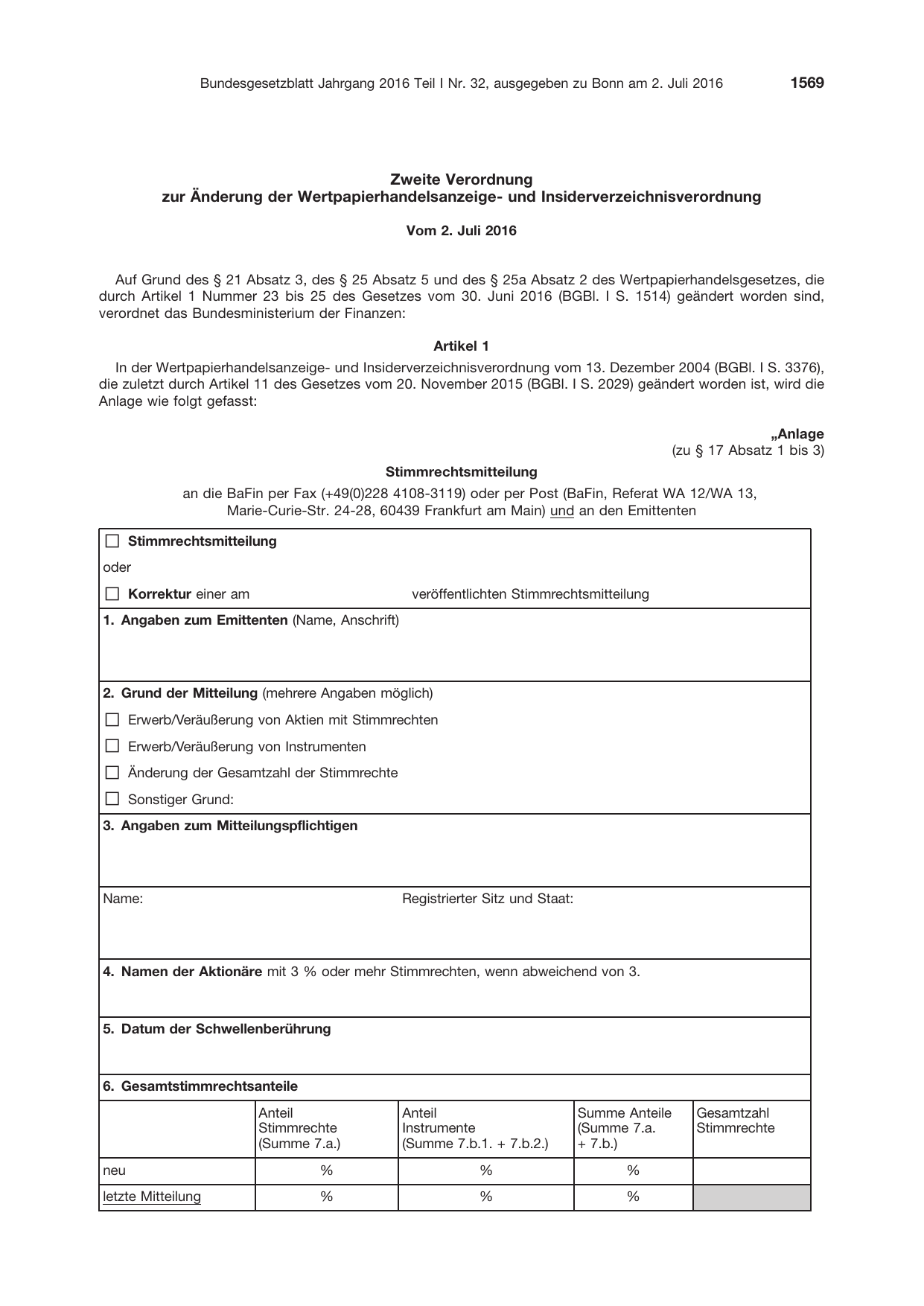 BGBl. 2016 — Originalseite als Abbildung