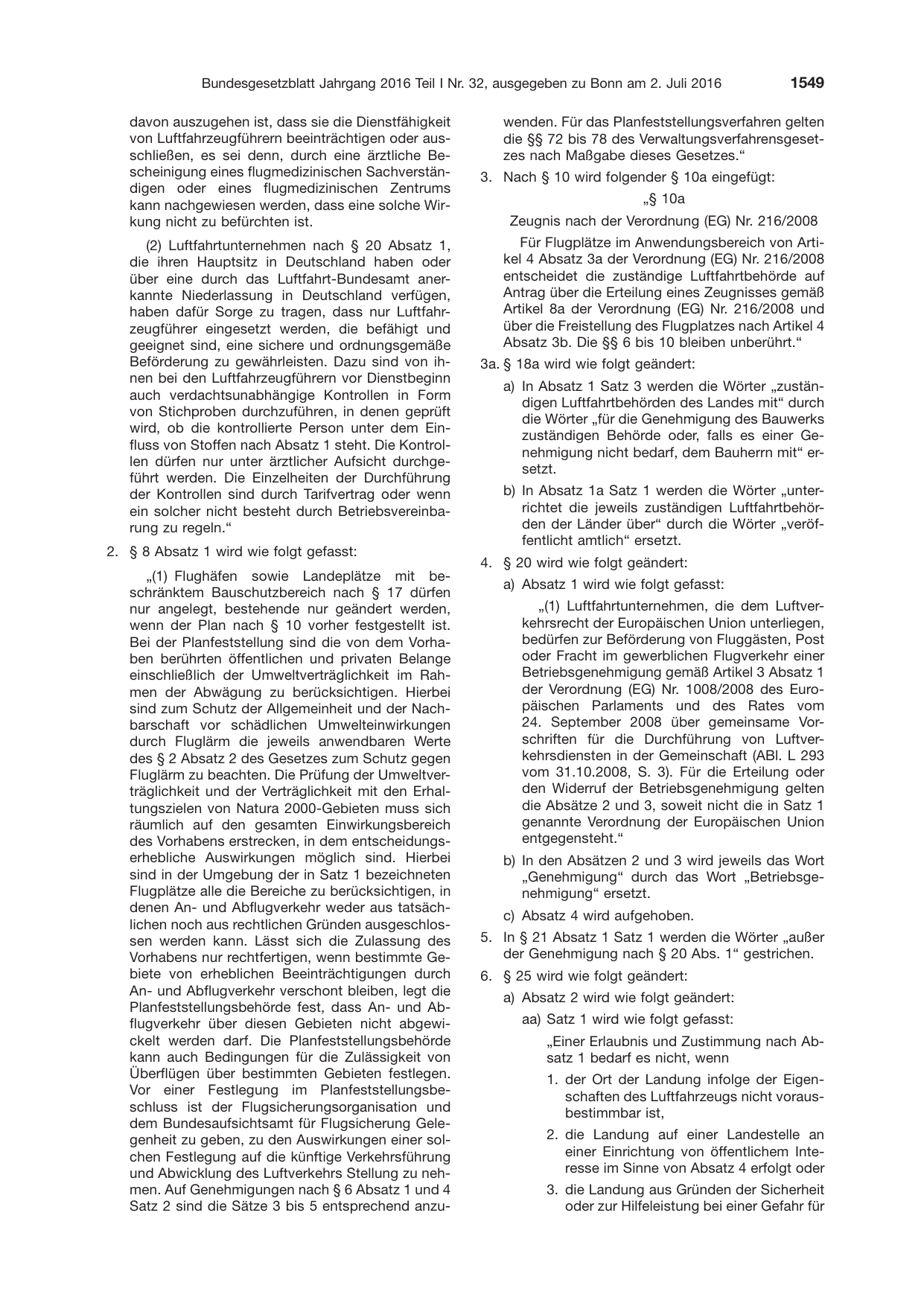 BGBl. 2016 — Originalseite als Abbildung