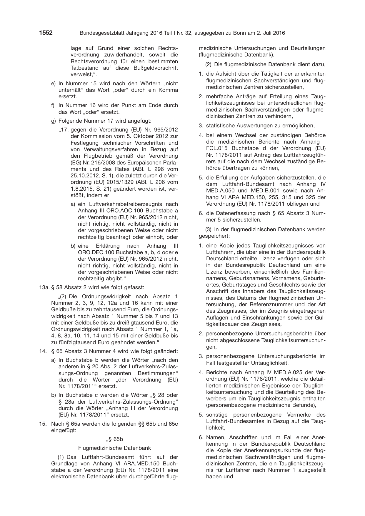 BGBl. 2016 — Originalseite als Abbildung