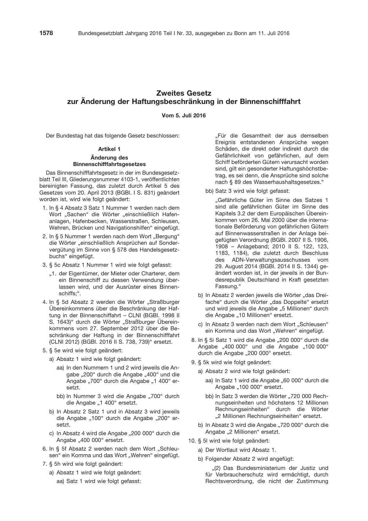 BGBl. 2016, Seite 1578 — Originalseite als Abbildung