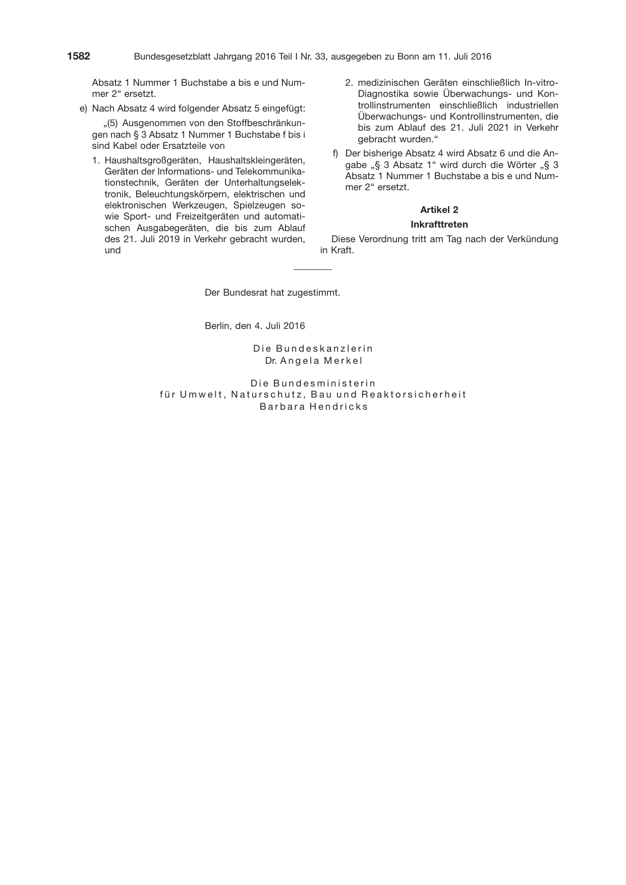 BGBl. 2016, Seite 1582 — Originalseite als Abbildung