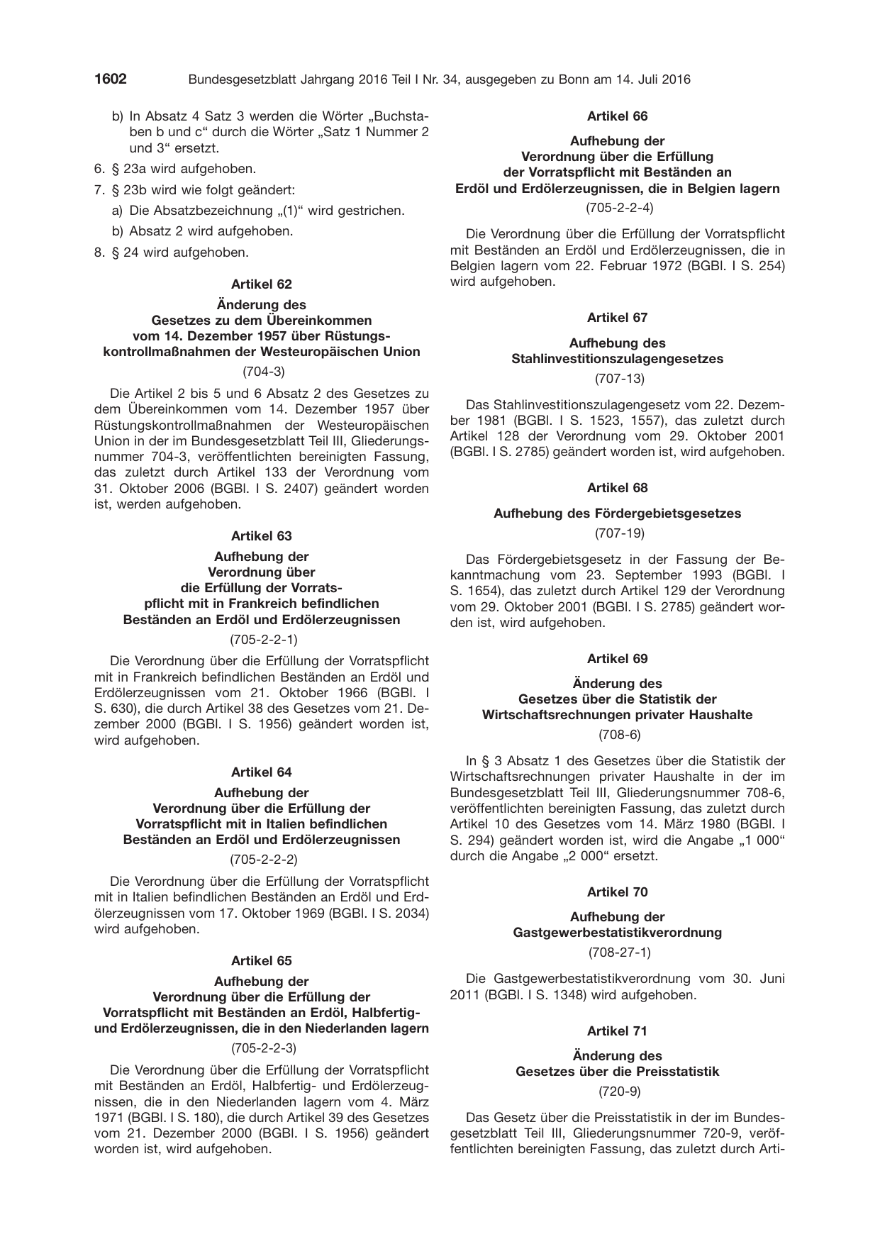 BGBl. 2016, Seite 1602 — Originalseite als Abbildung