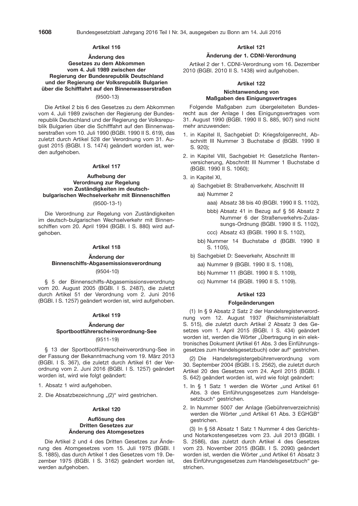 BGBl. 2016, Seite 1608 — Originalseite als Abbildung