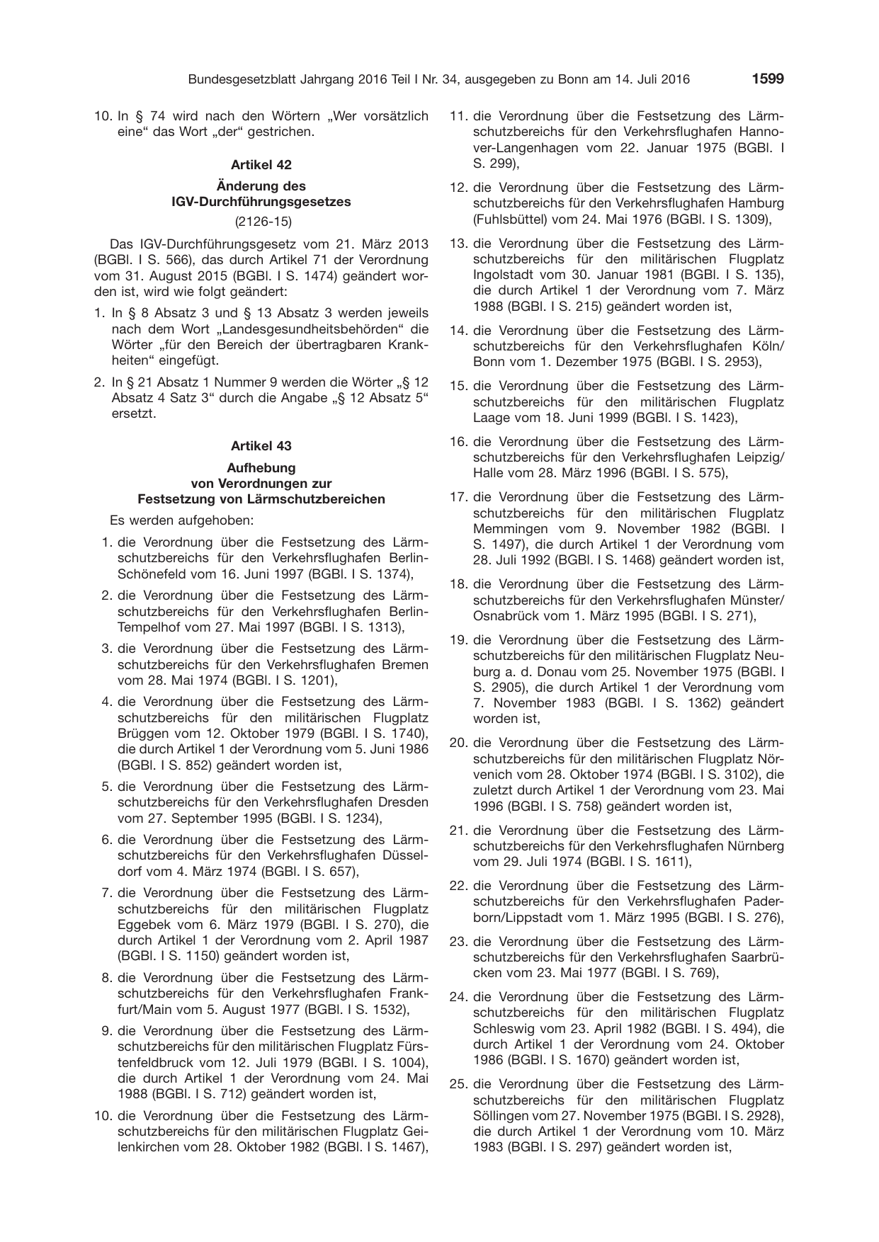 BGBl. 2016, Seite 1599 — Originalseite als Abbildung