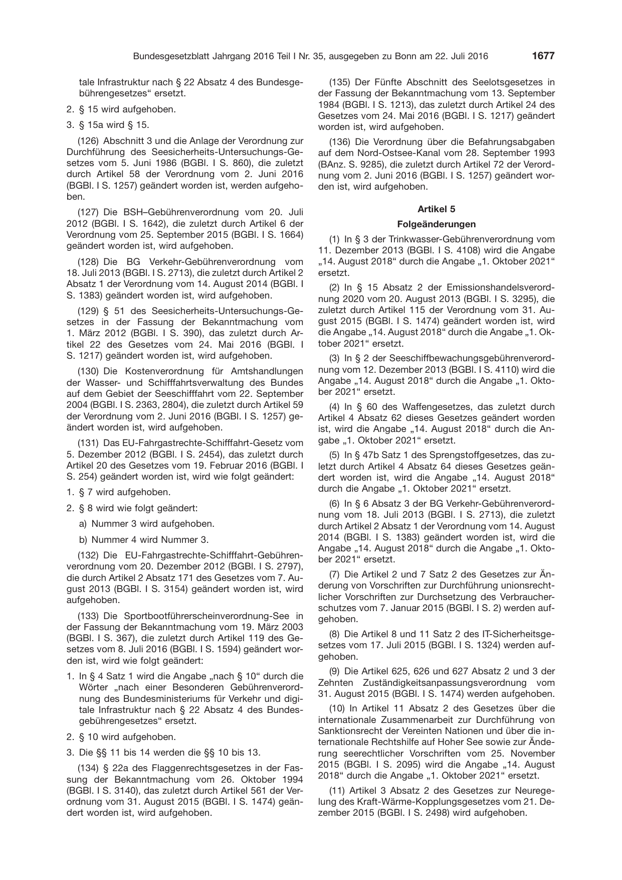 BGBl. 2016, Seite 1677 — Originalseite als Abbildung