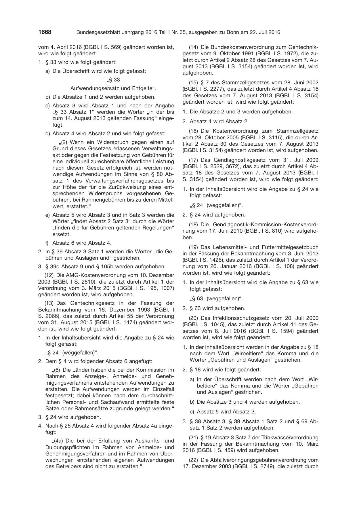 BGBl. 2016, Seite 1668 — Originalseite als Abbildung
