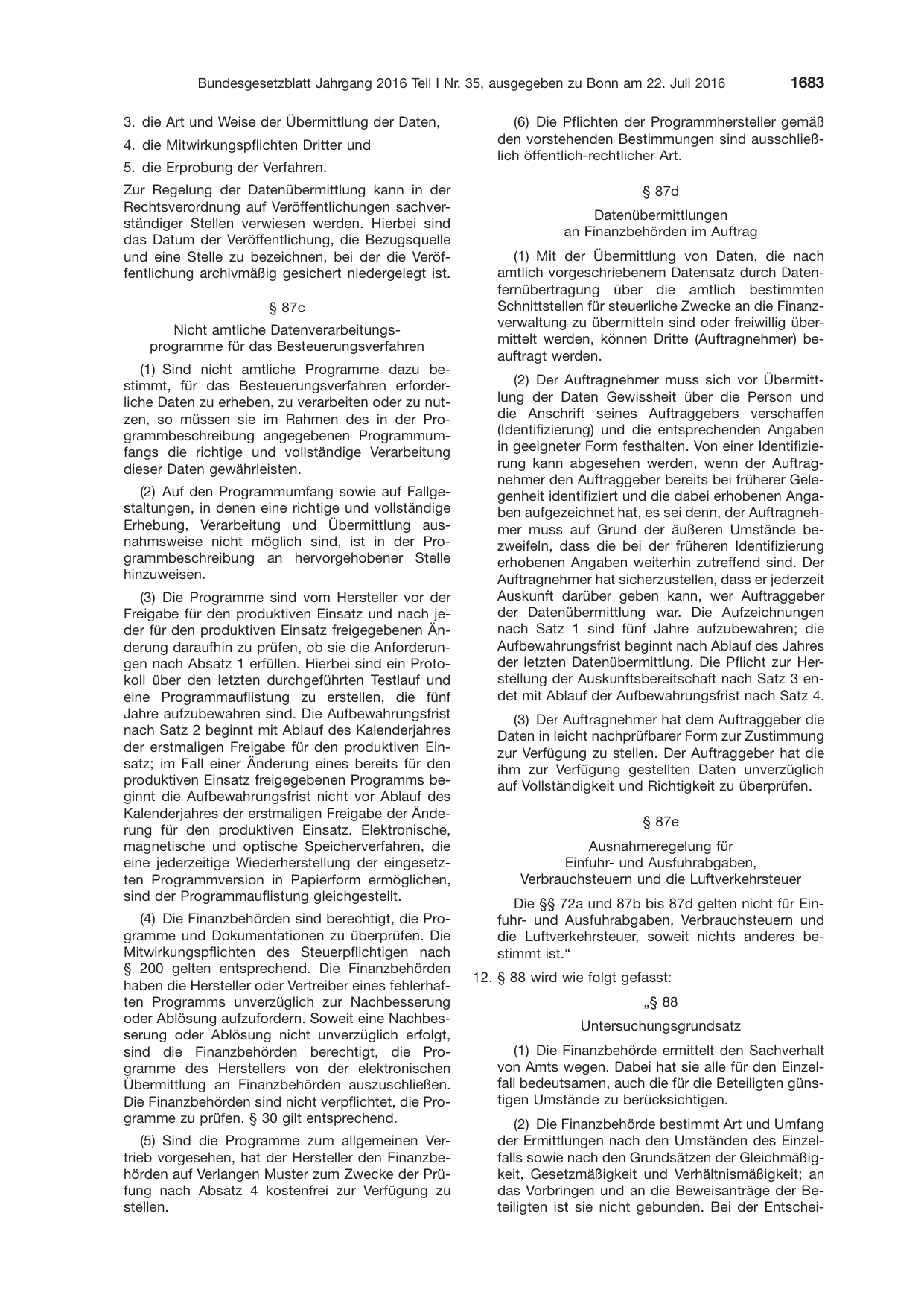 BGBl. 2016, Seite 1683 — Originalseite als Abbildung
