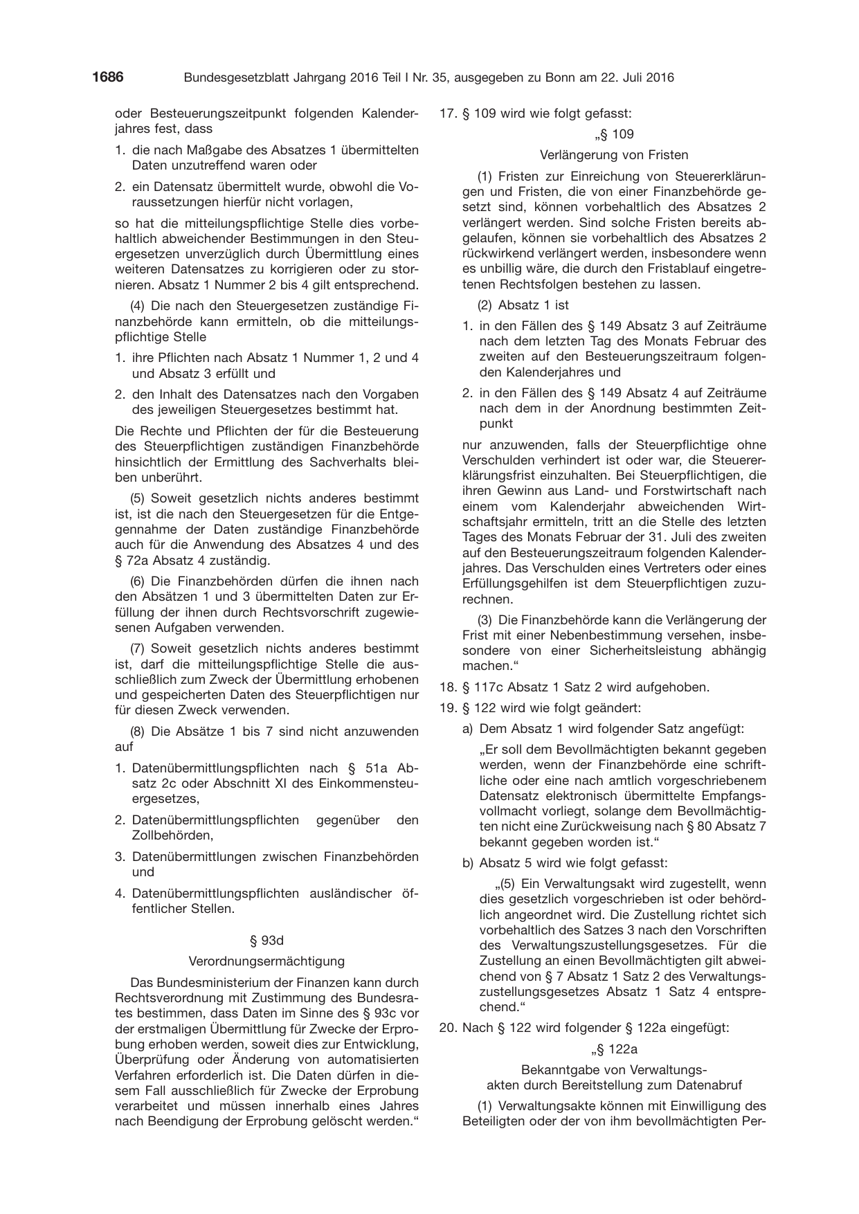 BGBl. 2016, Seite 1686 — Originalseite als Abbildung