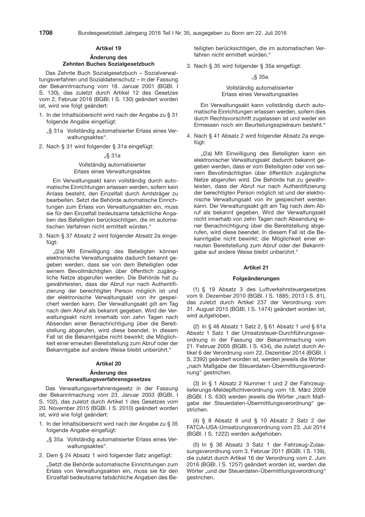 BGBl. 2016, Seite 1708 — Originalseite als Abbildung