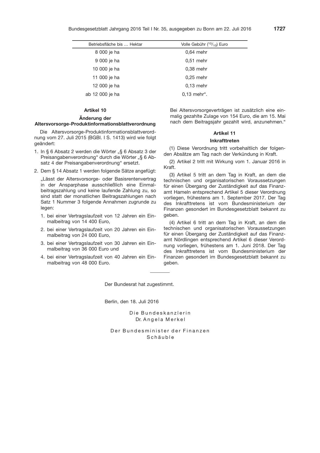 BGBl. 2016, Seite 1727 — Originalseite als Abbildung