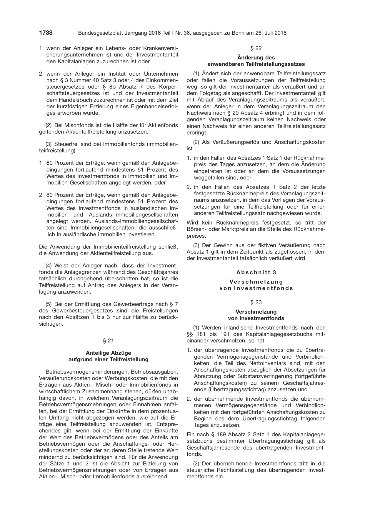 BGBl. 2016, Seite 1738 — Originalseite als Abbildung