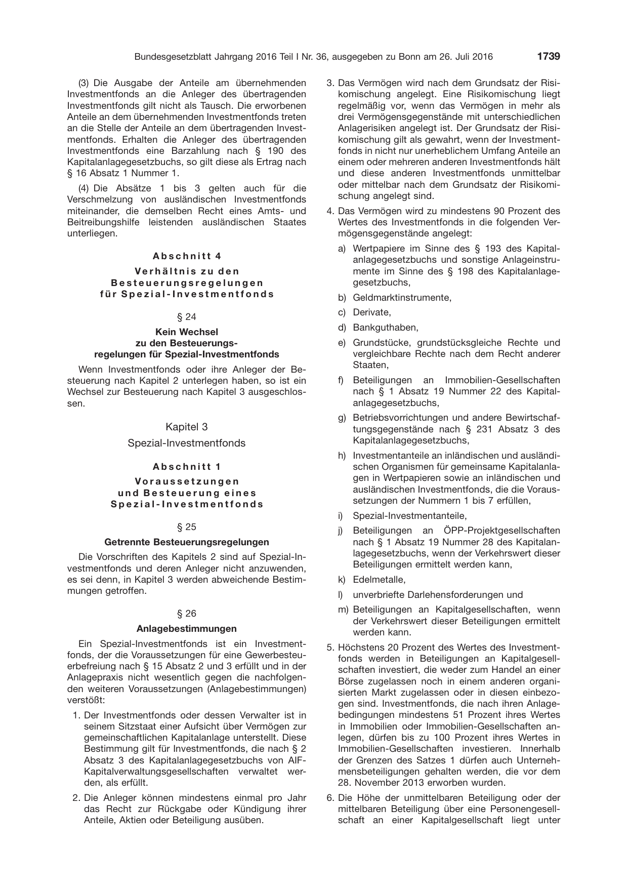 BGBl. 2016, Seite 1739 — Originalseite als Abbildung