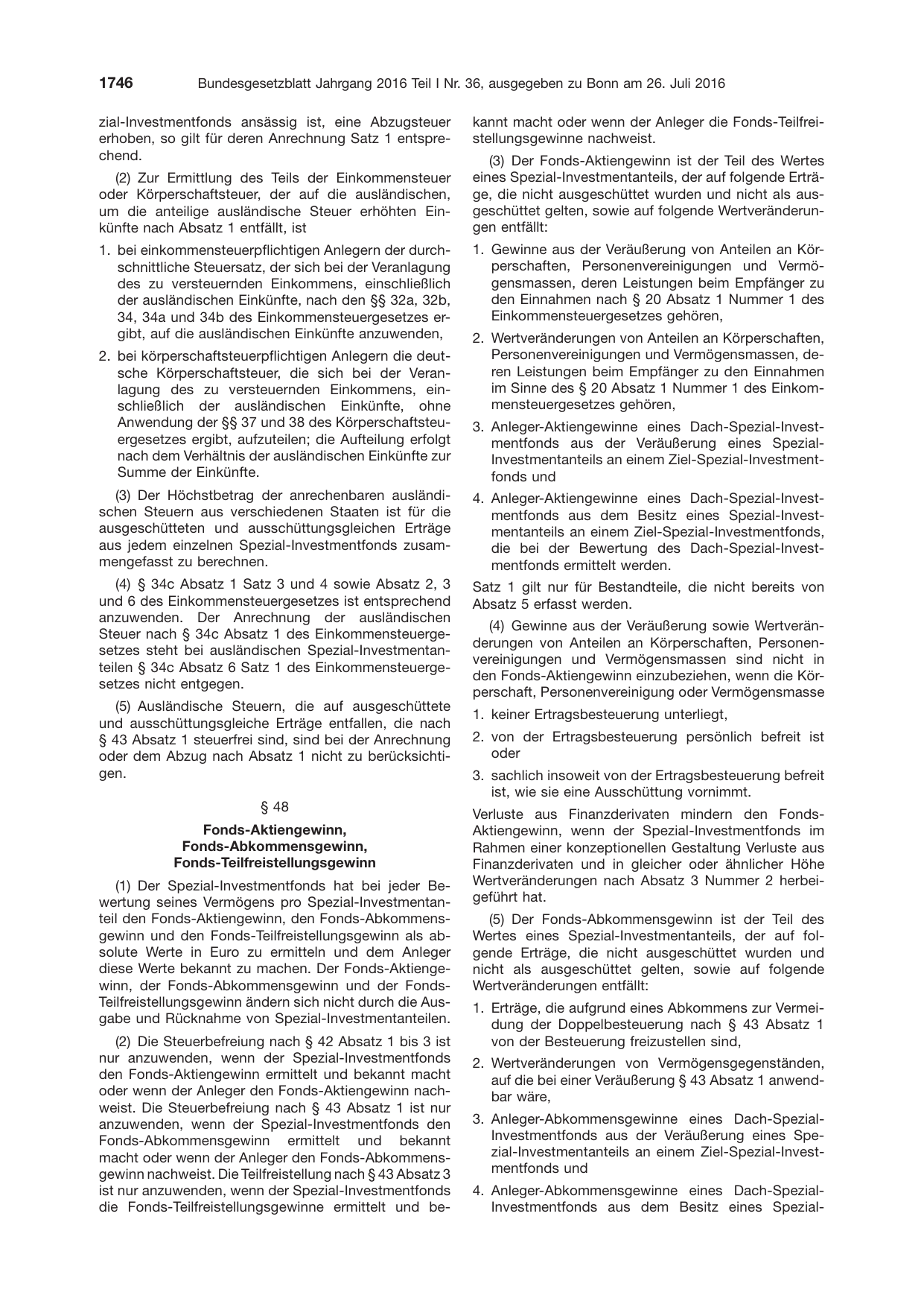 BGBl. 2016, Seite 1746 — Originalseite als Abbildung