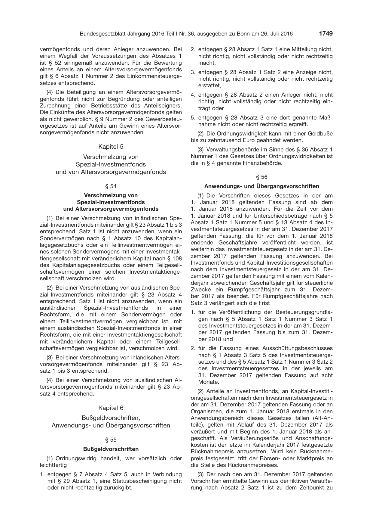 BGBl. 2016, Seite 1749 — Originalseite als Abbildung
