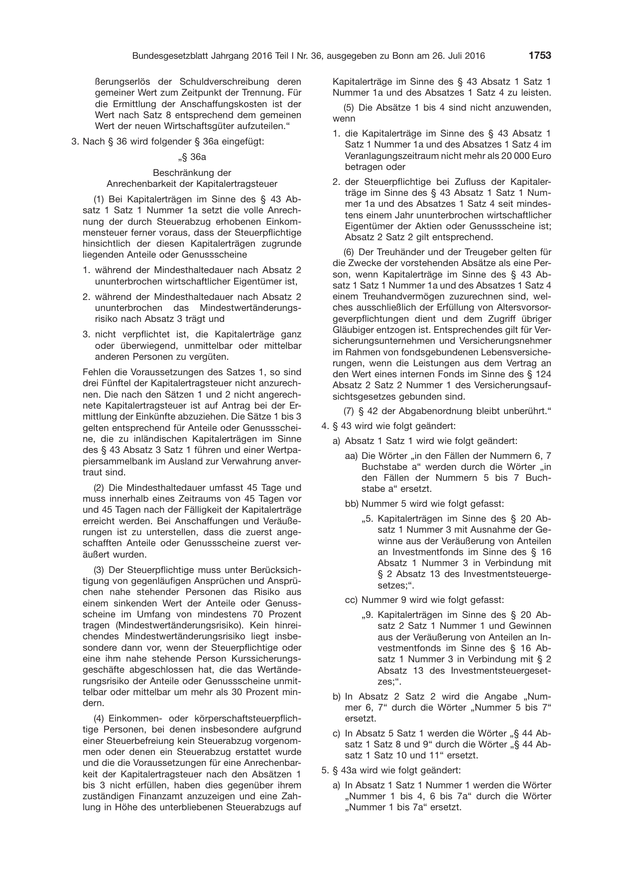 BGBl. 2016, Seite 1753 — Originalseite als Abbildung