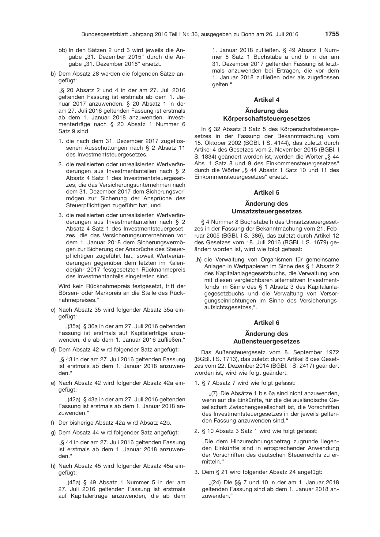 BGBl. 2016, Seite 1755 — Originalseite als Abbildung