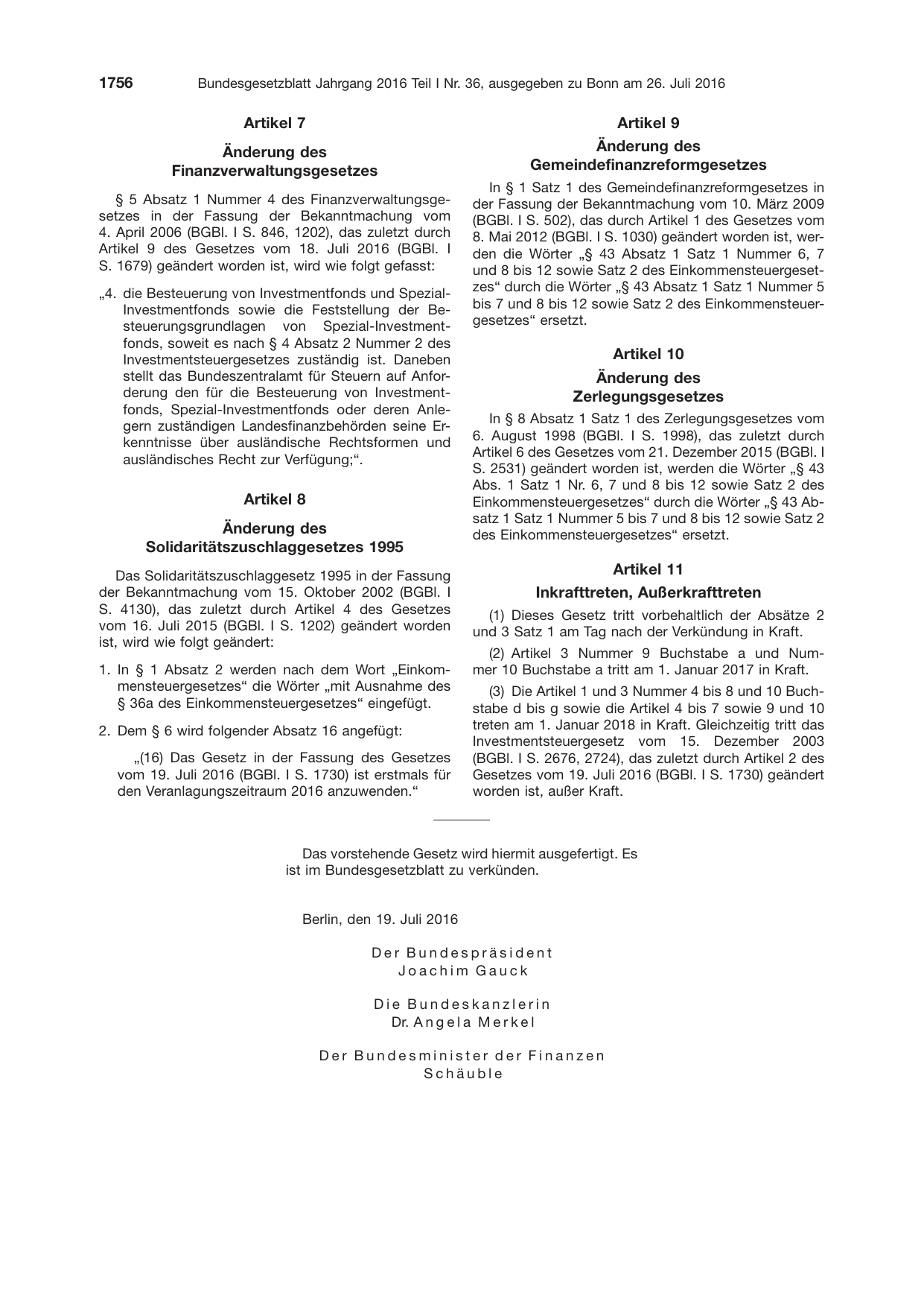 BGBl. 2016, Seite 1756 — Originalseite als Abbildung