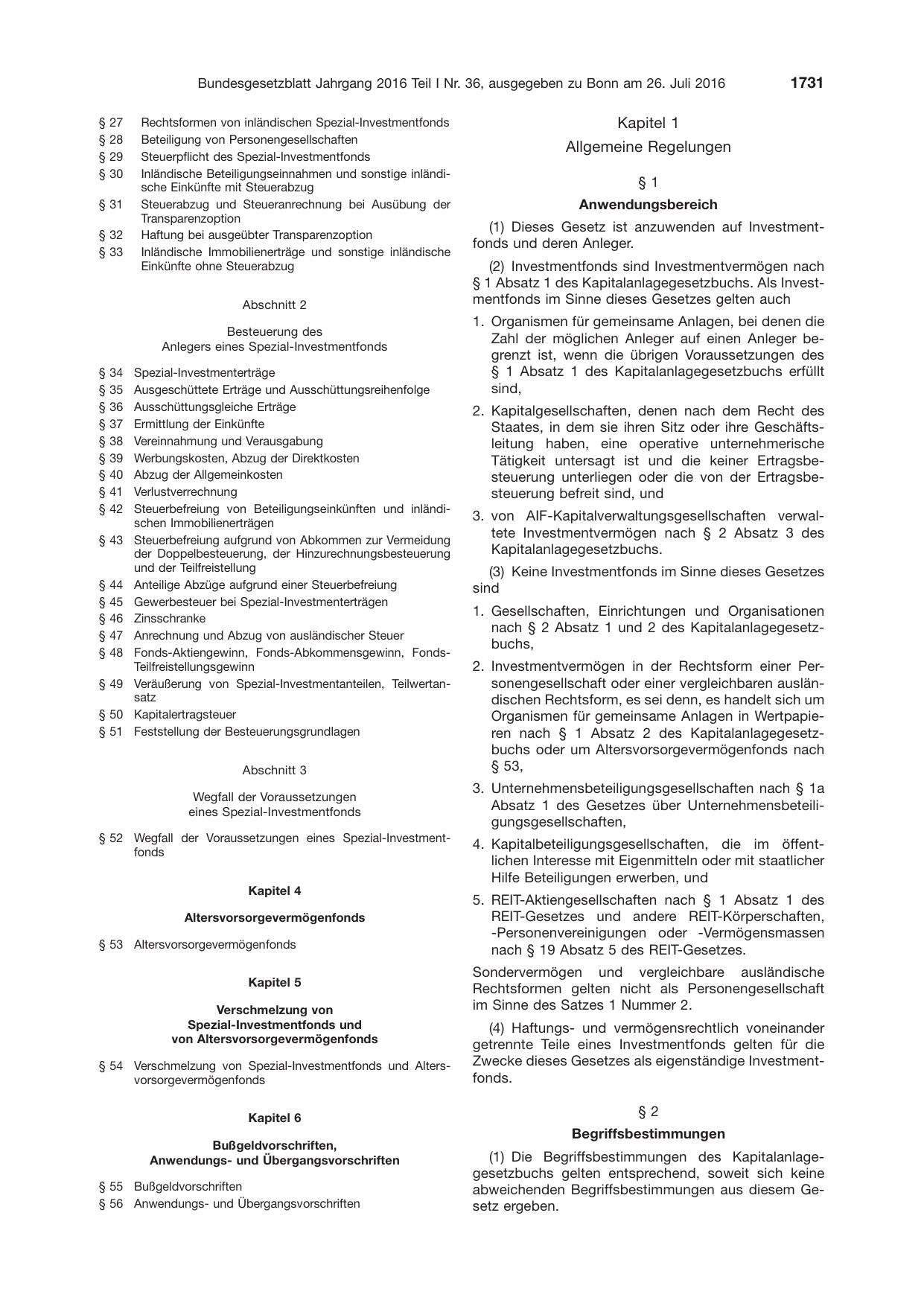 BGBl. 2016, Seite 1731 — Originalseite als Abbildung