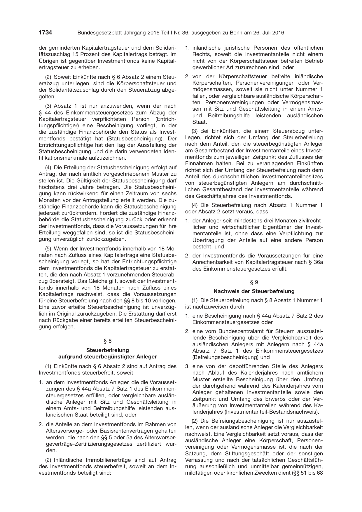BGBl. 2016, Seite 1734 — Originalseite als Abbildung