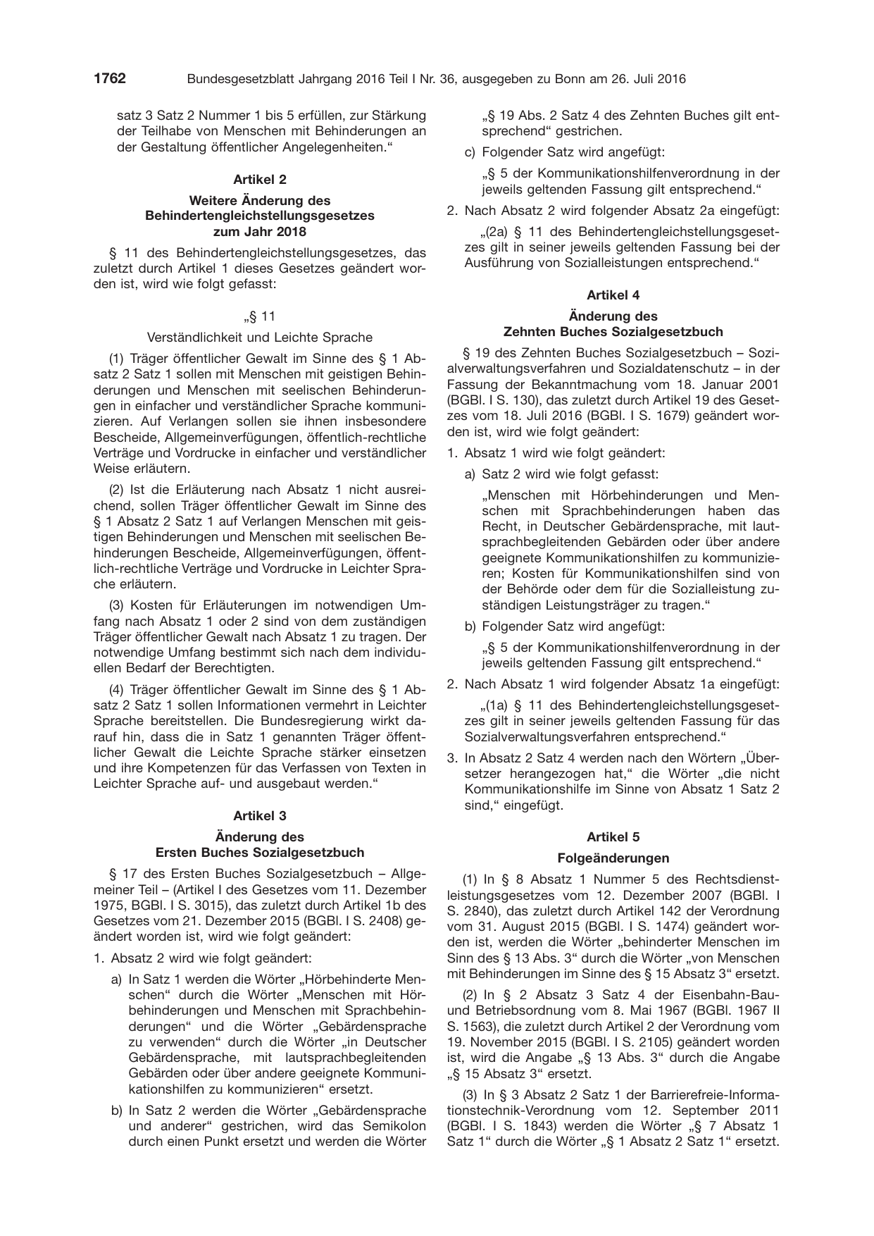 BGBl. 2016, Seite 1762 — Originalseite als Abbildung
