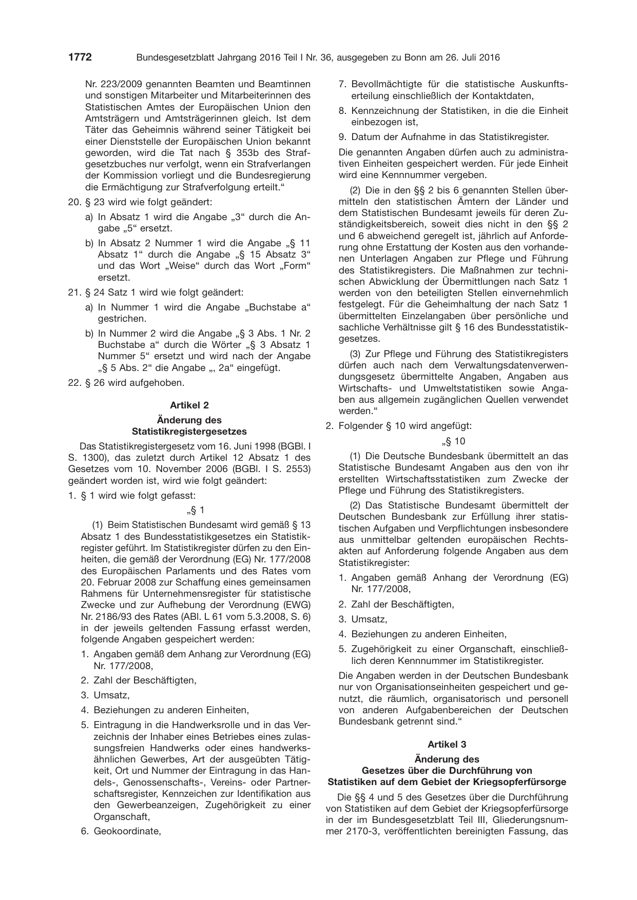 BGBl. 2016, Seite 1772 — Originalseite als Abbildung
