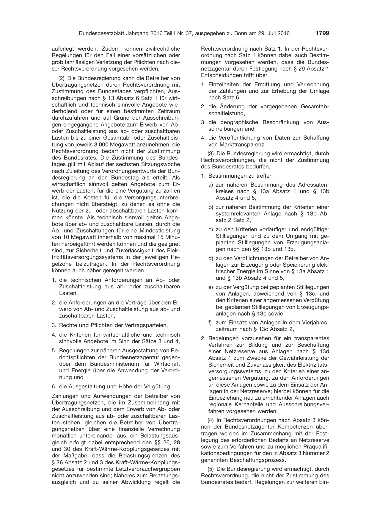 BGBl. 2016, Seite 1799 — Originalseite als Abbildung