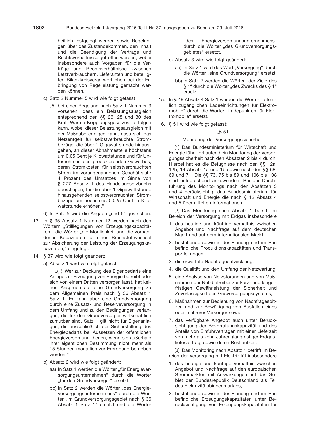 BGBl. 2016, Seite 1802 — Originalseite als Abbildung