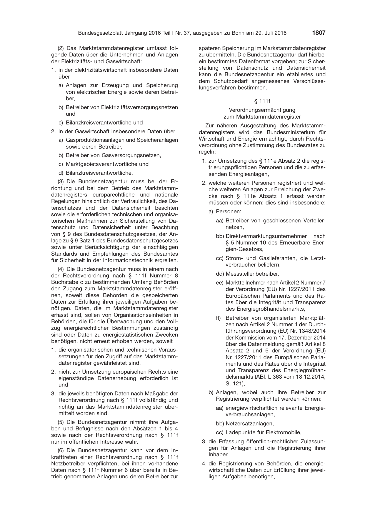 BGBl. 2016, Seite 1807 — Originalseite als Abbildung