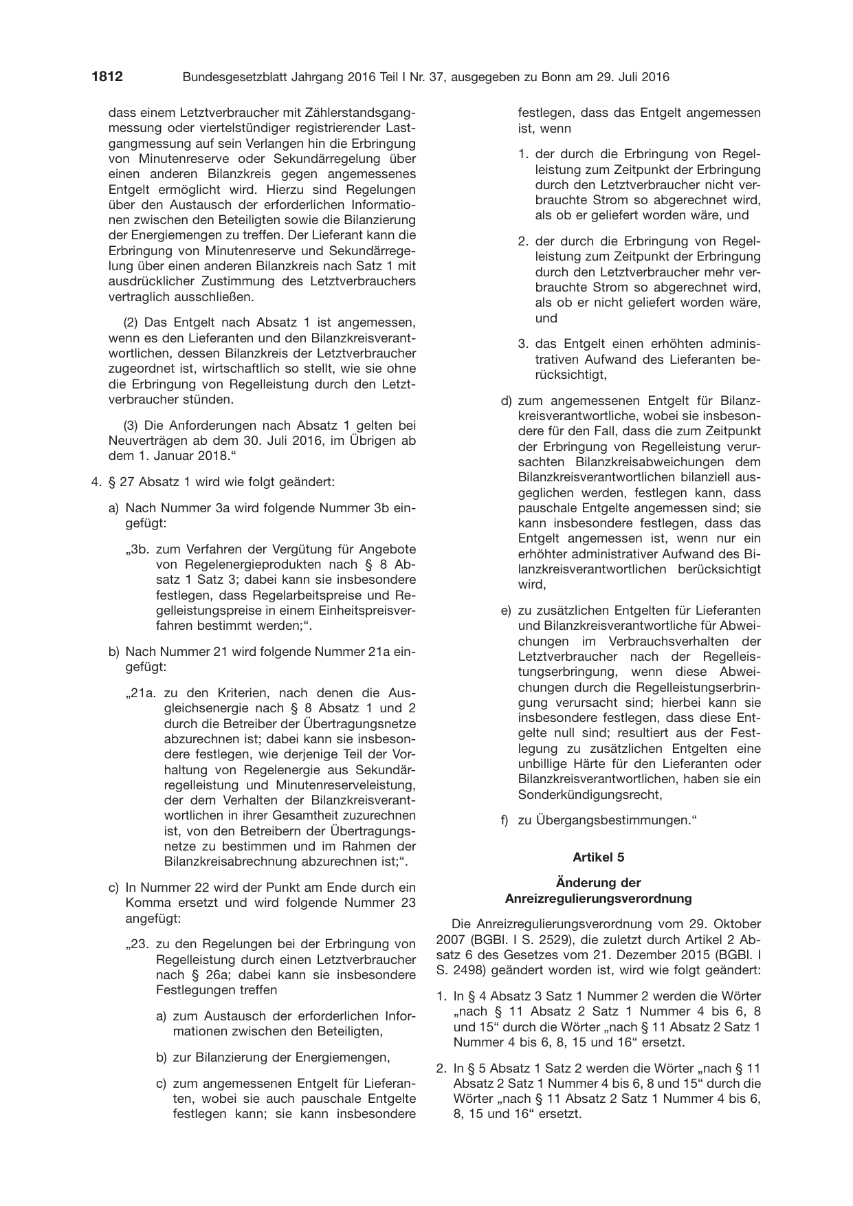 BGBl. 2016, Seite 1812 — Originalseite als Abbildung