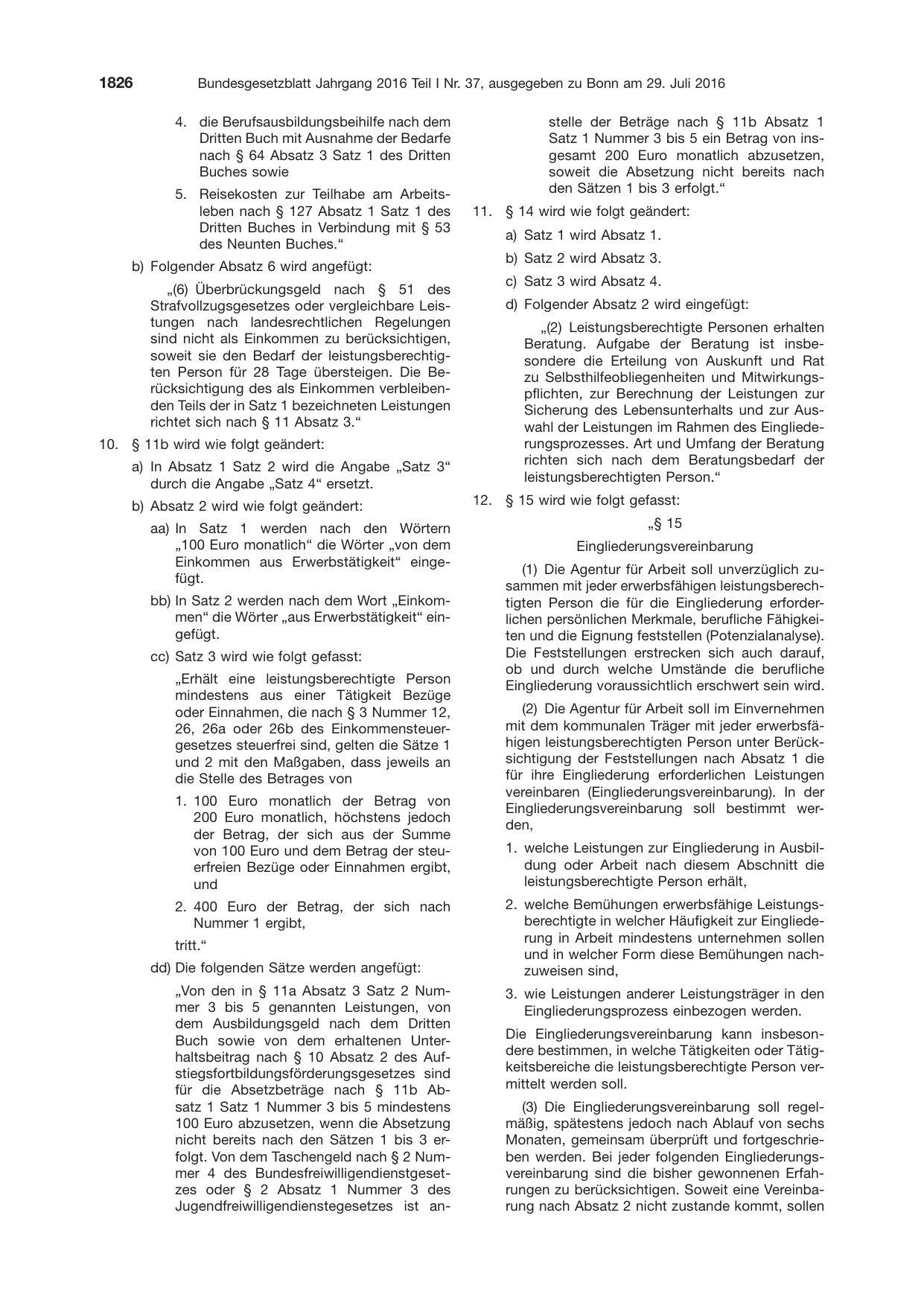 BGBl. 2016, Seite 1826 — Originalseite als Abbildung